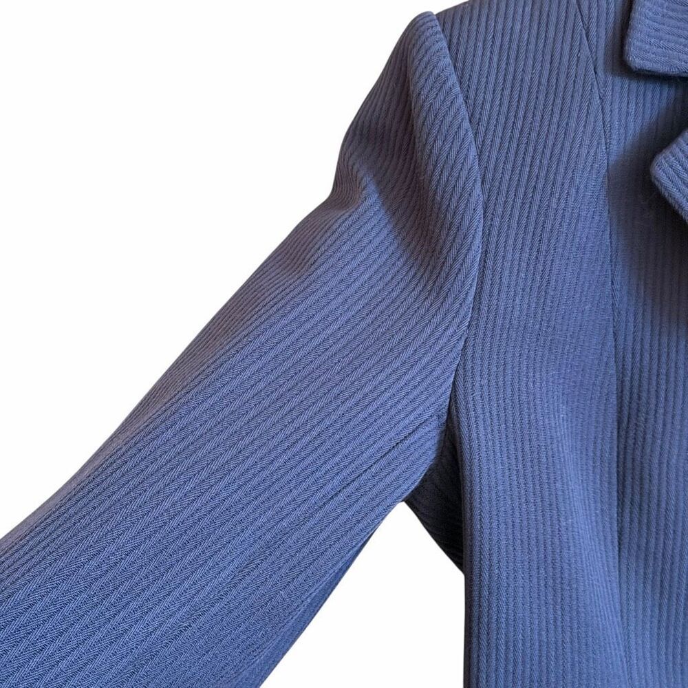 Hermès Paris Vintage Y2K Women’s Navy Pinstripe Wool Coat Blazer SZ EU 38 / US 6 - Picture 7 of 15